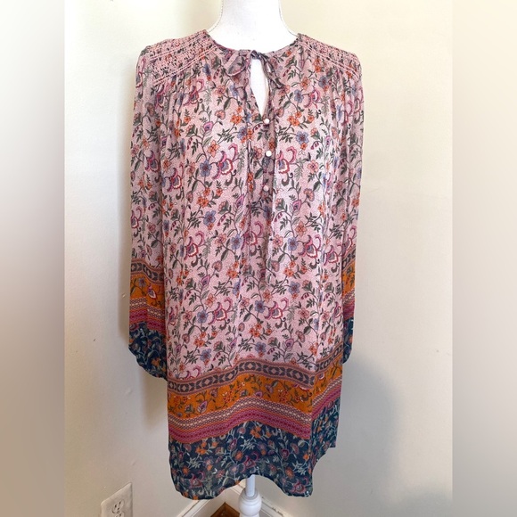 Johnny Was Maha Mini Shift Dress Floral Pink Size Medium - Picture 2 of 10